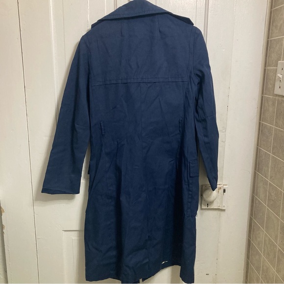 Women’s Fleet Street navy water repellent navy rain trench coat size 12 - Picture 5 of 5